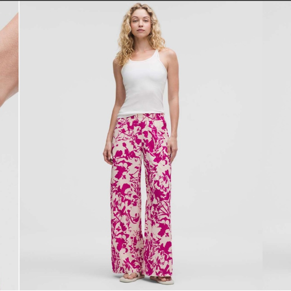 Like New Lululemon Swift Mid-Rise Wide-Leg Pant Wildflower Pink Size 10